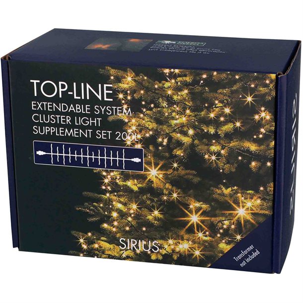 Sirius Top-Line Cluster lyskæde startsæt 200 LED-lys 3 meter 