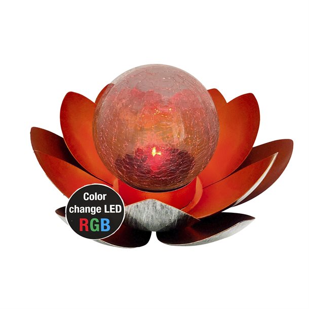 Dekorativ skulpturel solcellelampe - Lotus blomst GL1016EZ