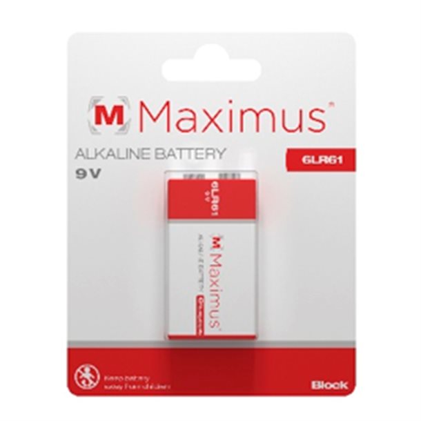MAXIMUS Alkaline batteri 9 volt 1 stk. 6LR61