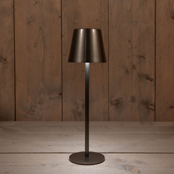 Genopladelig bordlampe med kelvin-skift, trinløst dæmpning, 36,5 cm høj, i antracit farve - IP44 CB218491