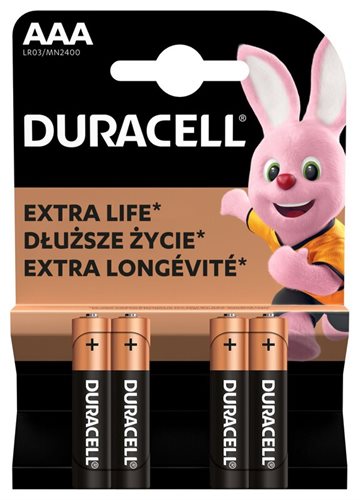 Duracell 4 stk. LR3 AAA alkaline batteri AAA MN2400