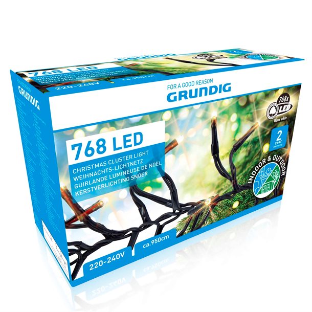 Cluster lyskæde med 768 LED’er fra tyske Grundig GRUN-871125208607