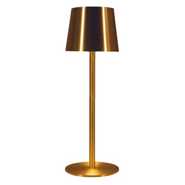 Genopladelig bordlampe med kelvin-skift, trinløst dæmpning, 36,5 cm høj, i Guld / Messing farve - IP44 CB218497