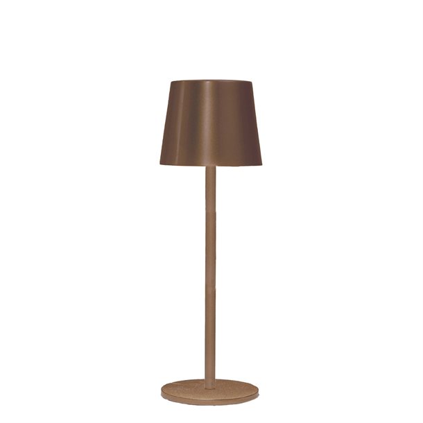 Genopladelig bordlampe med kelvin-skift, trinløst dæmpning, 27,5 cm høj, i bronze farve - IP44 CB218504