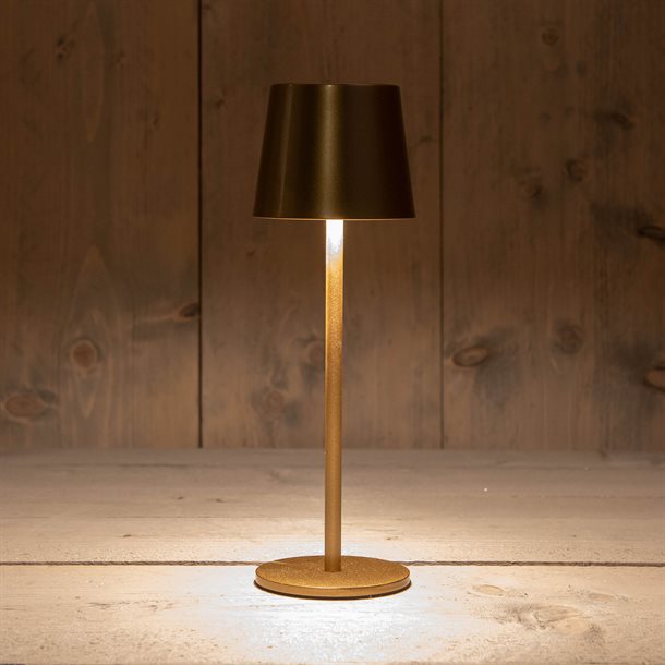 Genopladelig bordlampe med kelvin-skift, trinløst dæmpning, 27,5 cm høj, i bronze farve - IP44 CB218504