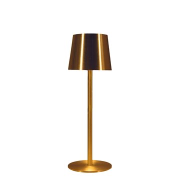 Genopladelig bordlampe med kelvin-skift, trinløst dæmpning, 27,5 cm høj, i Guld / Messing farve - IP44 CB218507