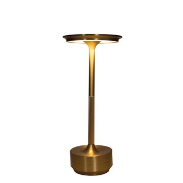 Genopladelig bordlampe med kelvin-skift, trinløst dæmpning, 28 cm høj, i guld/messing farve - IP44 CB218647