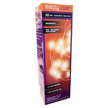 Batteridrevet lyskæde på ca. 2,5 meter med 50 LED'er - kan bruges ude- som indendørs DL-H004EZU