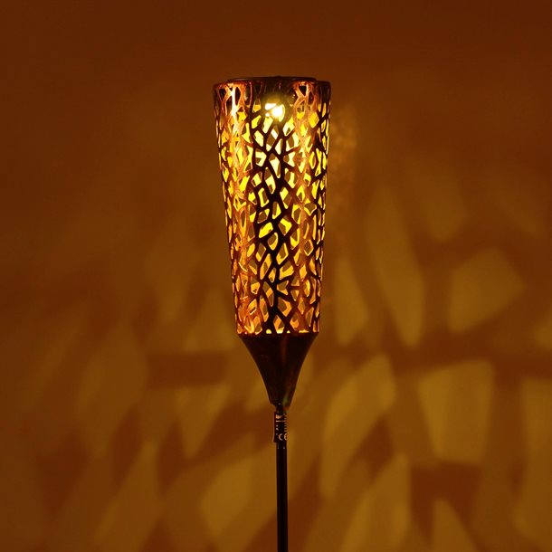 Kobberfarvet solcellelampe med orientalsk mønster – Daria EZ-SO-001