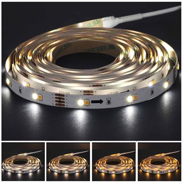 LED-bånd i hvide farver med temperaturskift og fjernbetjening - 5 meter Fro016200  