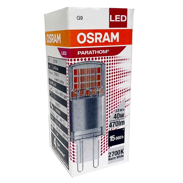 OSRAM G9 LED stiftpære på 3,8 watt 470 lumen 2700 kelvin C10585293G9