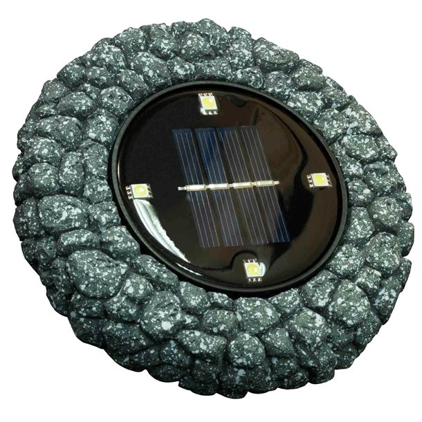 2 stk. LED solcelle jordspot i rustik sten design GL078GEZ