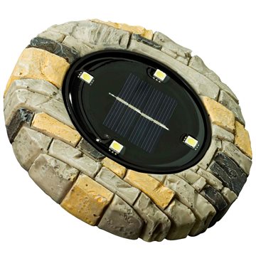 2 stk. LED solcelle jordspot med små sten i beige GL079GEZ  