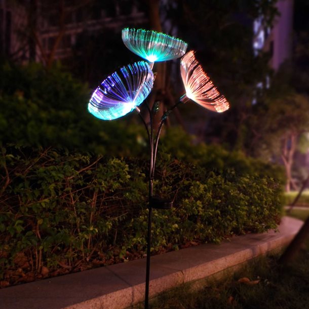 Mælkebøtten en dekorativ solcellelampe med fiberoptik og farveskift - stor variant GL090EZ