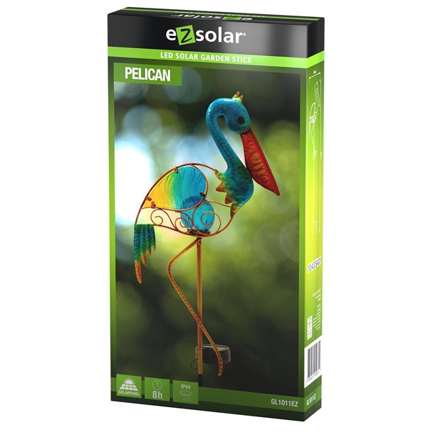 Dekorativ skulpturel solcellelampe - Pelican GL1011EZ