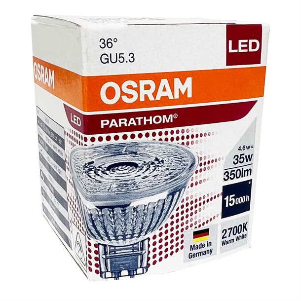 Osram LED GU5.3 glas spot med 350 lumen - (svarer til 35W) - 12 volt GU53350lum