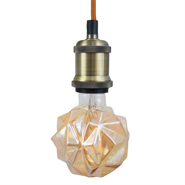 4W Dekorativ globe 95 i vintage kubistisk design - Filament LED pære 360-400 lumen KRY011180