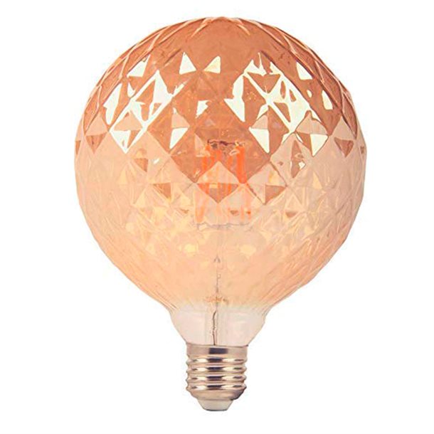 4W Dekorativ globe 95 i vintage diamant design - Filament LED pære 360-400 lumen KRY011210