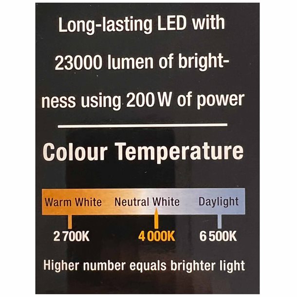 High Bay lampe på 200, 150 eller 100W flicker free industrilampe på 23.000 lumen IP65 M-HV-HBY-004  