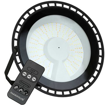 Maximus LED High Bay 100W IP65 industrilampe med fjernbetjening, lysdæmper og kelvinskift M-HV-HBY-005