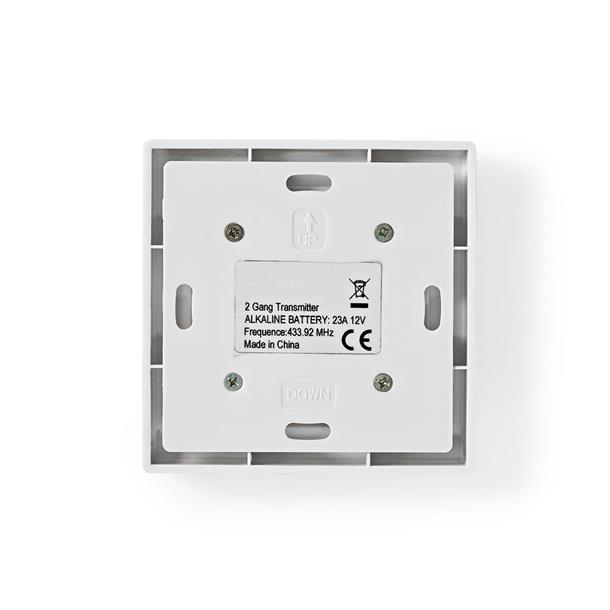 Smart RF-Mesh dobbelt vægafbryder/kontakt RF-Stik 433 MHz 18 W i farven hvid RFWS20WT