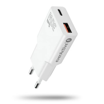 Intelligent USB hurtigoplader på 30 W - Hurtigopladningsfunktion - 2 x 3A - med 2 output: 1 - USB-A 1 USB-C SC-380Q