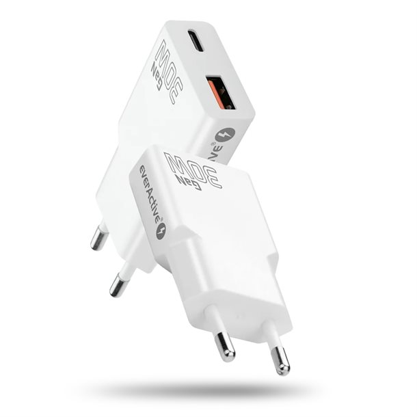 Intelligent USB hurtigoplader på 30 W - Hurtigopladningsfunktion - 2 x 3A - med 2 output: 1 - USB-A 1 USB-C SC-380Q