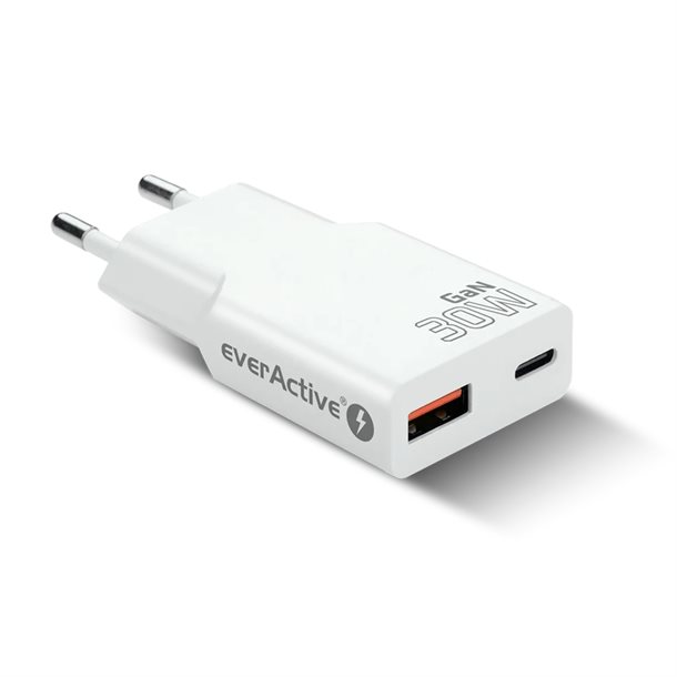 Intelligent USB hurtigoplader på 30 W - Hurtigopladningsfunktion - 2 x 3A - med 2 output: 1 - USB-A 1 USB-C SC-380Q