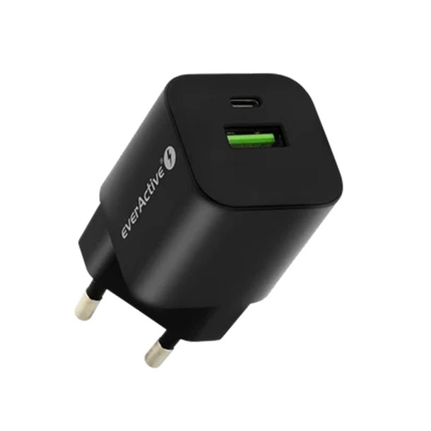 Intelligent USB hurtigoplader på 30 W på 2 x 3A - med 2 output 1 USB-A og 1 USB-C SC-390QB  
