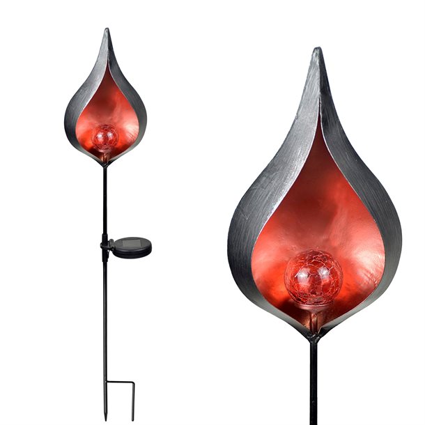 Dekorativ skulpturel solcellelampe - Rød Calla VINTAGE-3EZ