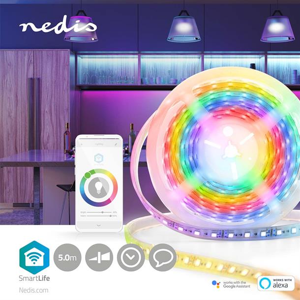 Wi-Fi styret udendørs flerfarvet RGB LED strip, 5 meter WIFILS51CRGB