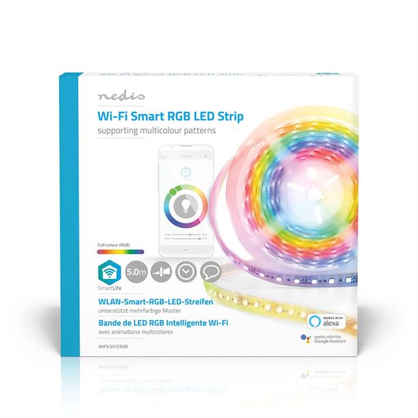 Wi-Fi styret udendørs flerfarvet RGB LED strip, 5 meter WIFILS51CRGB