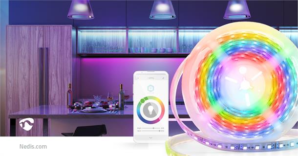 Wi-Fi styret udendørs flerfarvet RGB LED strip, 5 meter WIFILS51CRGB